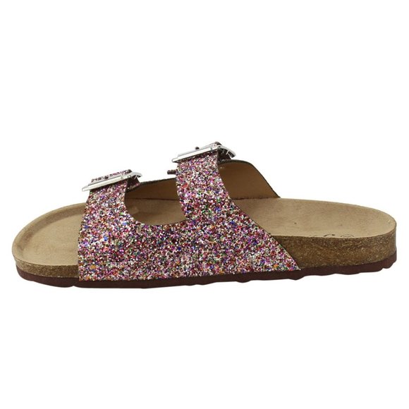 sparkly slip on sandals